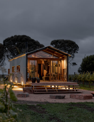 Basalt Retreat night vineyard views and villa